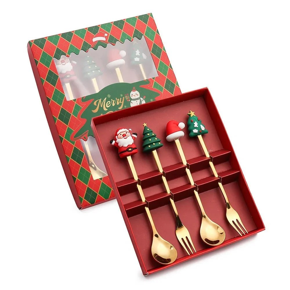 Edelstahl Weihnachtsbaum-Löffel-Set - 4-teilig, Spülmaschinenfest, Ideal für Kaffee und Desserts 27