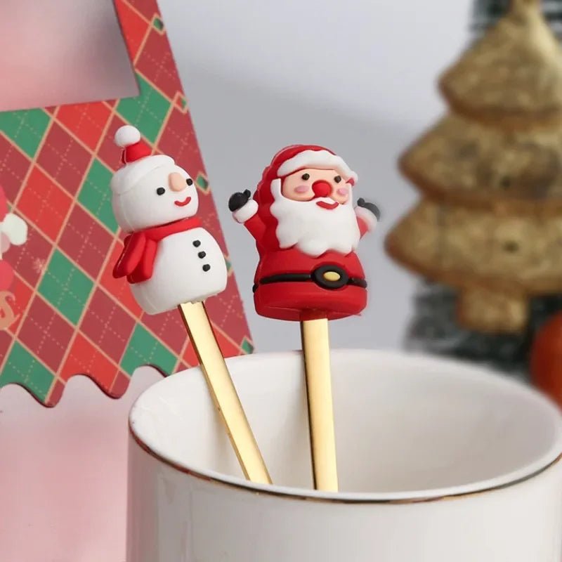 Edelstahl Weihnachtsbaum-Löffel-Set - 4-teilig, Spülmaschinenfest, Ideal für Kaffee und Desserts 3
