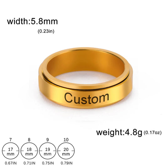 CALVARE – Edelstahl-Spinner Ring für Paare mit Gravur