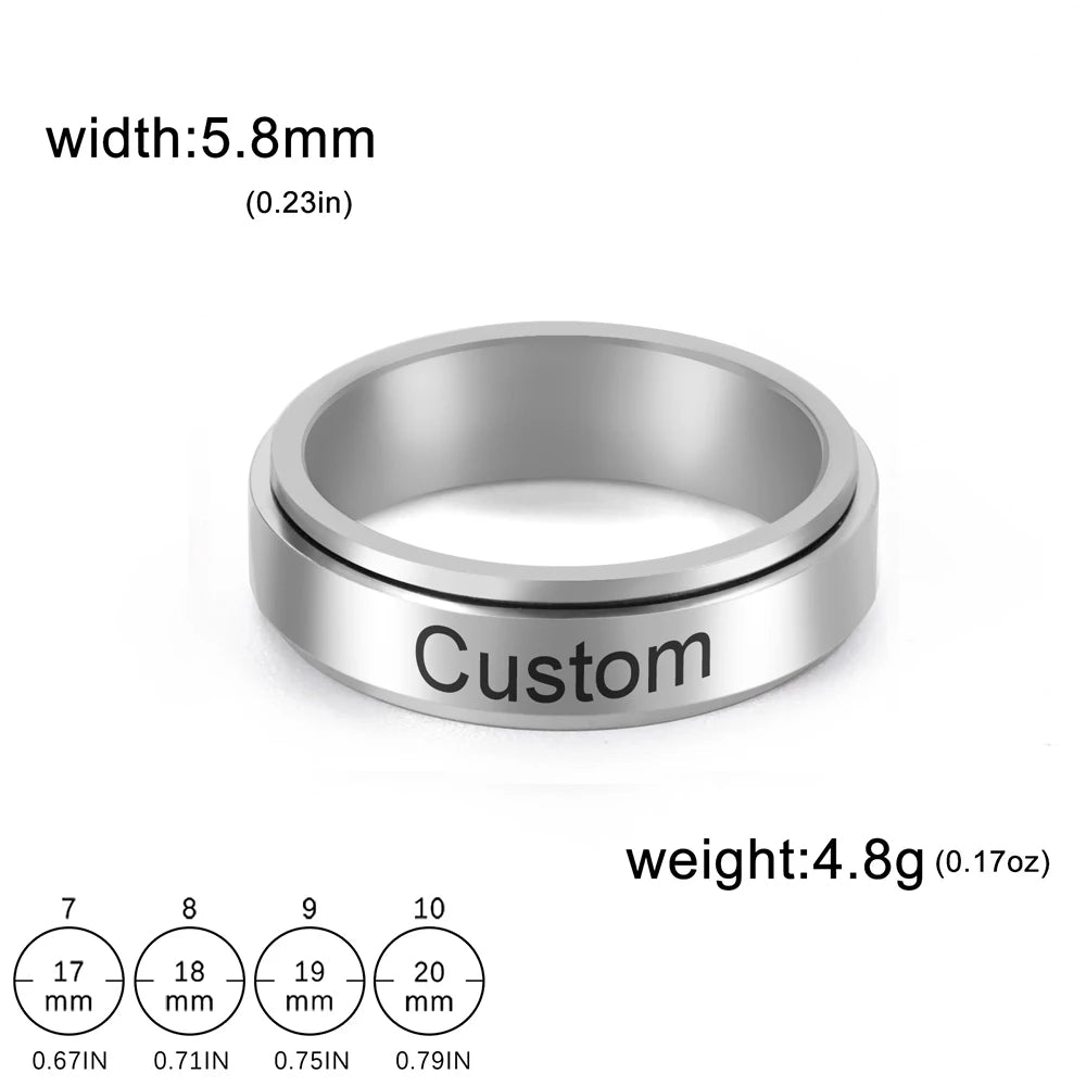 CALVARE – Edelstahl-Spinner Ring für Paare mit Gravur