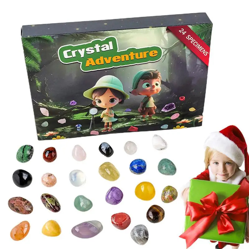 GeoTreasure Adventskalender 2025 – 24 natürliche Edelsteine für Sammler & Kinder