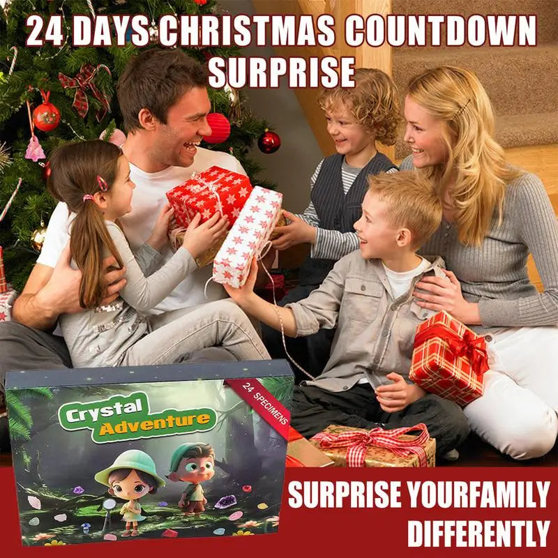 GeoTreasure Adventskalender 2025 – 24 natürliche Edelsteine für Sammler & Kinder