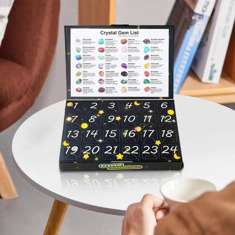 GeoTreasure Adventskalender 2025 – 24 natürliche Edelsteine für Sammler & Kinder