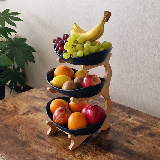 Ovaluxe estantería para frutas | Elegante organización de cocina de 2 y 3 niveles para frutas y snacks