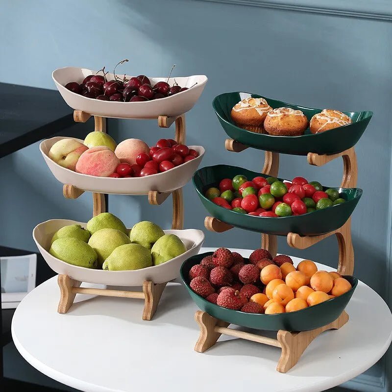 Ovaluxe estantería para frutas | Elegante organización de cocina de 2 y 3 niveles para frutas y snacks
