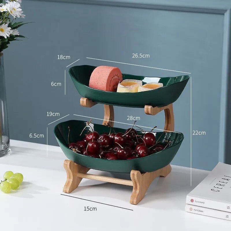Ovaluxe estantería para frutas | Elegante organización de cocina de 2 y 3 niveles para frutas y snacks