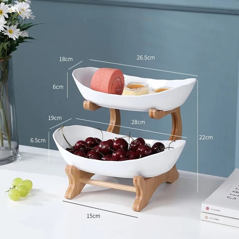 Ovaluxe estantería para frutas | Elegante organización de cocina de 2 y 3 niveles para frutas y snacks