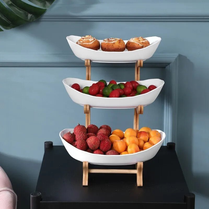 Ovaluxe estantería para frutas | Elegante organización de cocina de 2 y 3 niveles para frutas y snacks