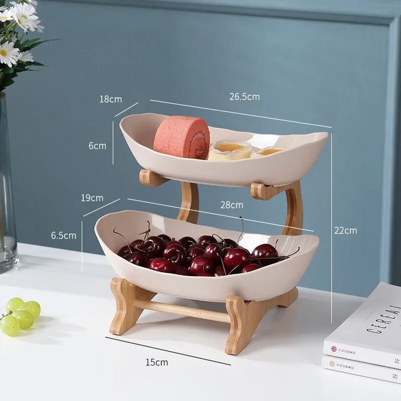 Ovaluxe estantería para frutas | Elegante organización de cocina de 2 y 3 niveles para frutas y snacks