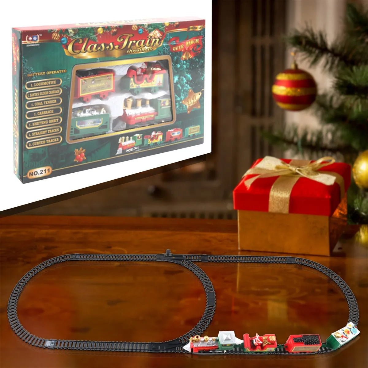 Elektrisches Eisenbahn Set für Weihnachtsbaum mit Realistischen Details und Kinderfreundlichem Design 0