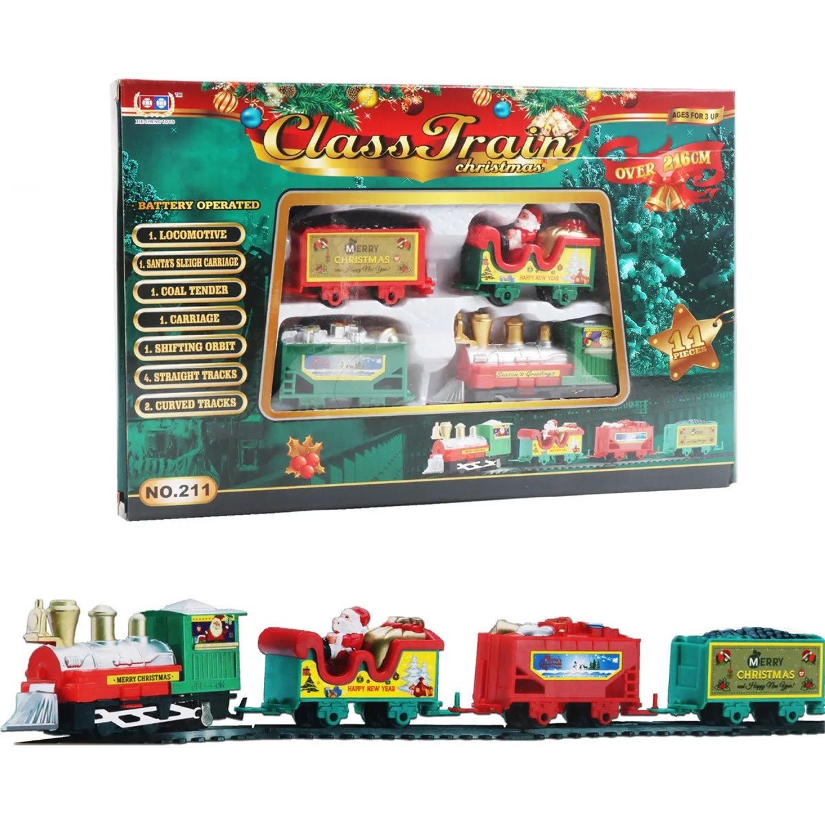 Elektrisches Eisenbahn Set für Weihnachtsbaum mit Realistischen Details und Kinderfreundlichem Design 3