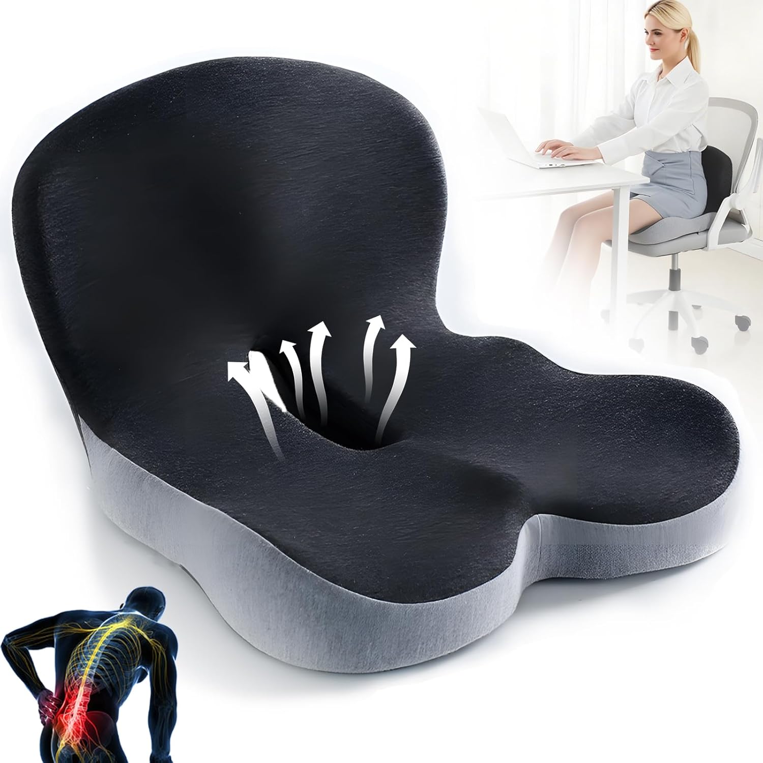 ErgoComfort Pad – Ergonomisches Memory Foam Sitzkissen