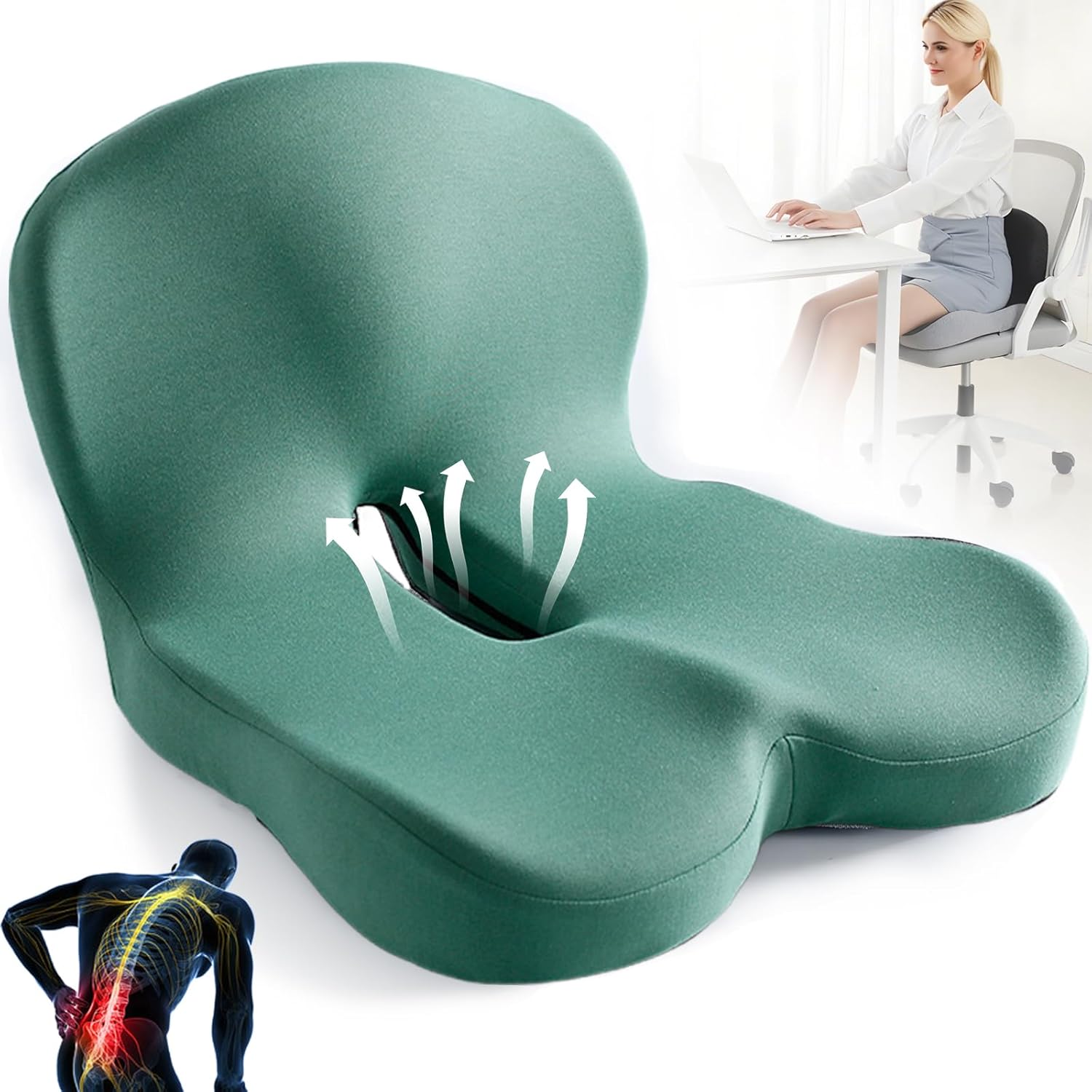 ErgoComfort Pad – Ergonomisches Memory Foam Sitzkissen
