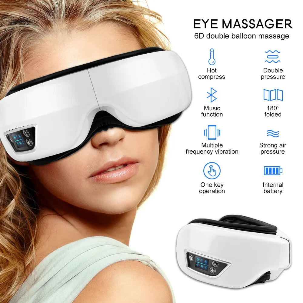 Eyeglow Smart 6D – Appareil de massage des yeux avec pression d'air et fonction chaleur