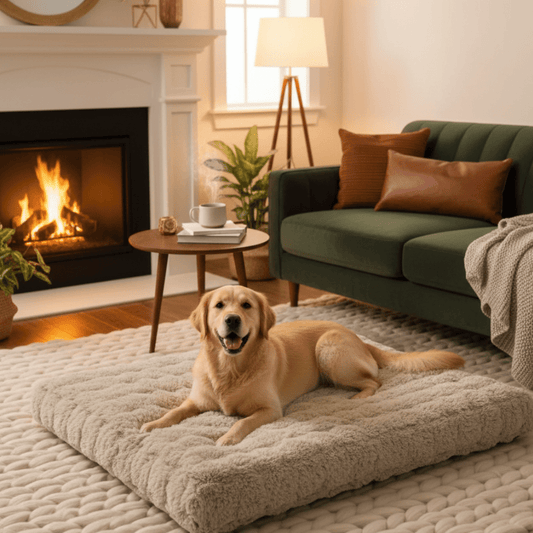 FURFORT – Premium-Plüschbett mit wasserabweisendem Stoff und rutschfester Unterseite 0