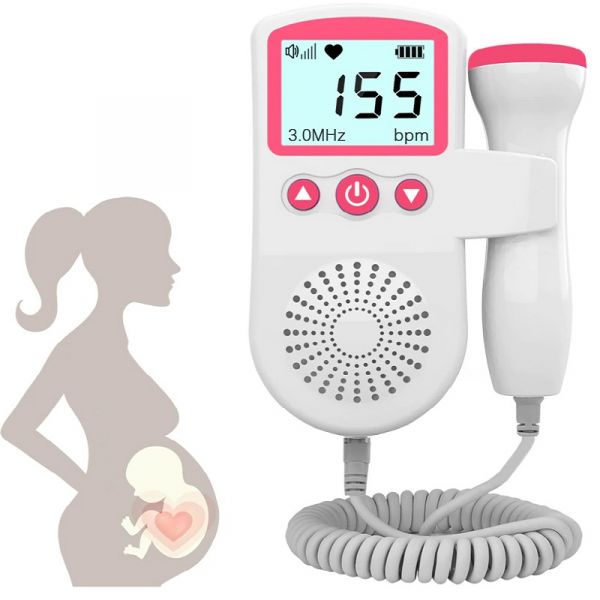 FetoPulse Doppler – Monitor portatile della frequenza cardiaca fetale con display LCD dalla 12ª settimana di gravidanza