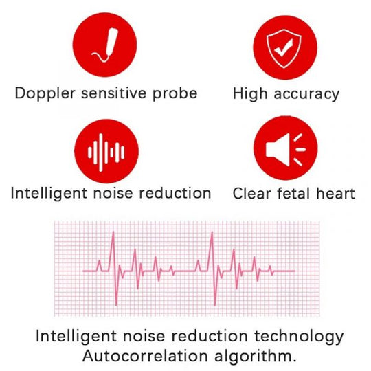 FetoPulse Doppler – Monitor portatile della frequenza cardiaca fetale con display LCD dalla 12ª settimana di gravidanza