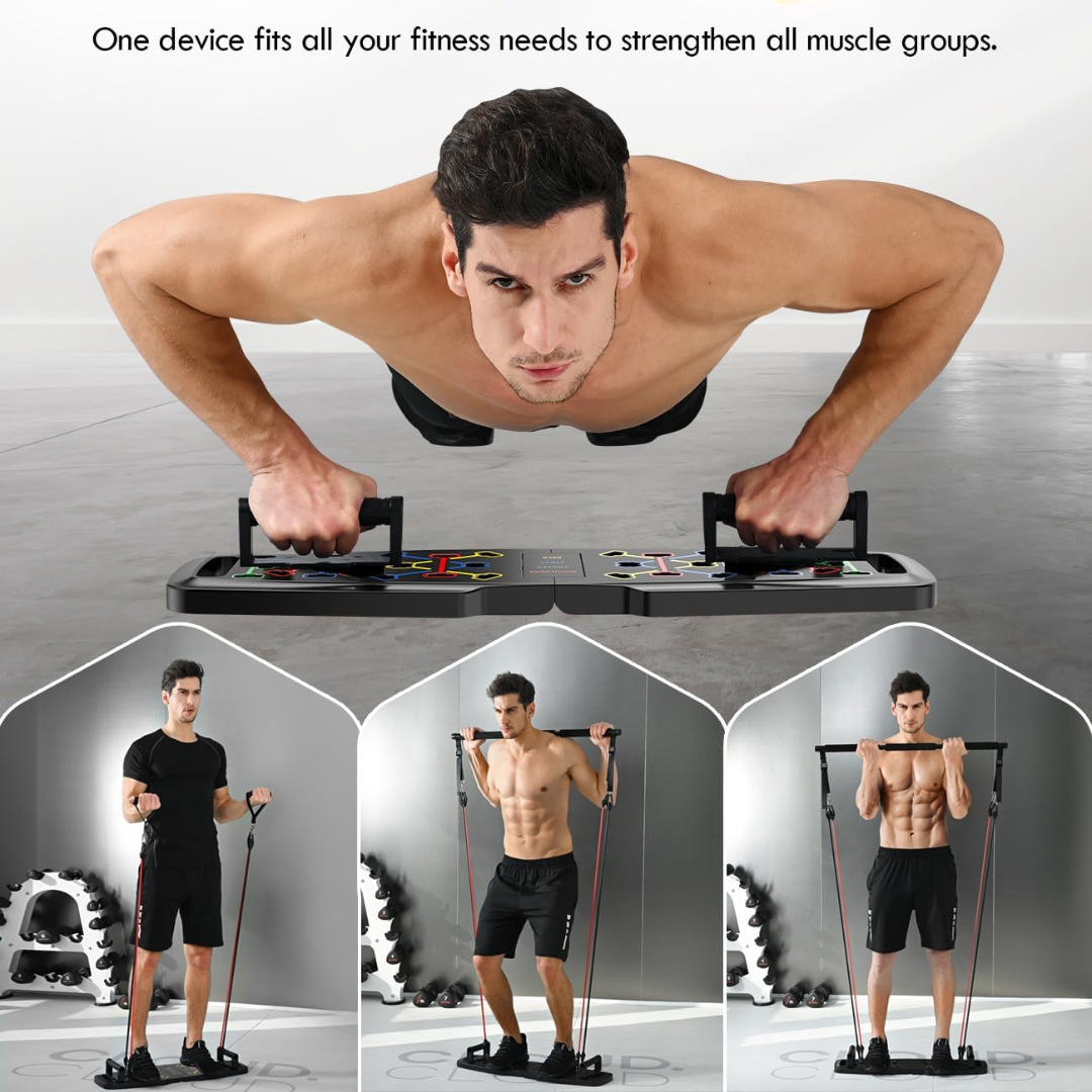 Fitflex – Ensemble complet de fitness pour la maison avec bandes de résistance et rouleau abdominal