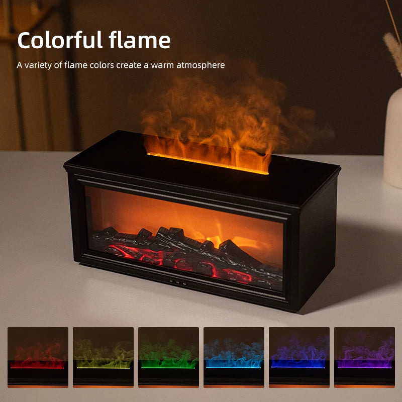 FlameAura – Difusor de chimenea de aromaterapia con 7 colores