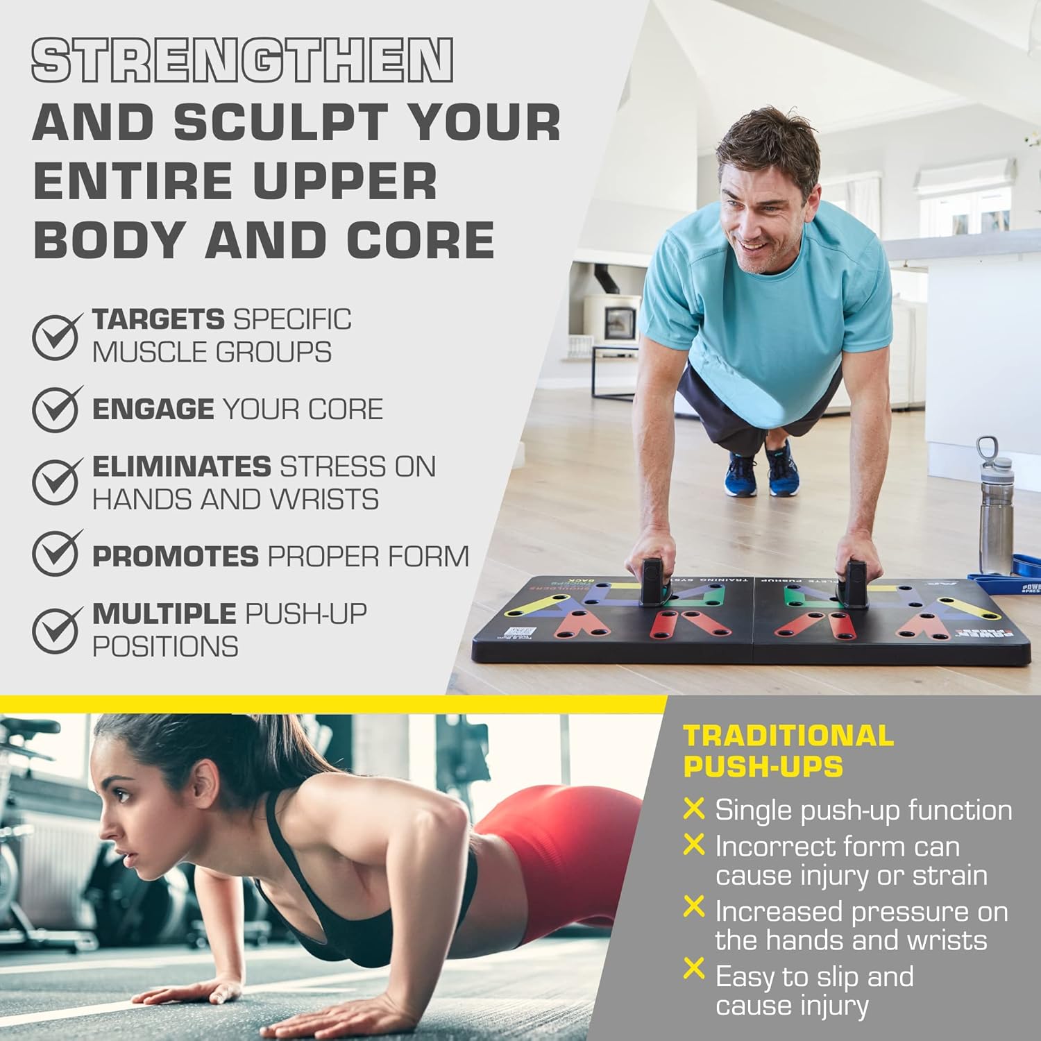 FlexIFit – Planche push-up pliable avec 30 positions pour un entraînement musculaire ciblé