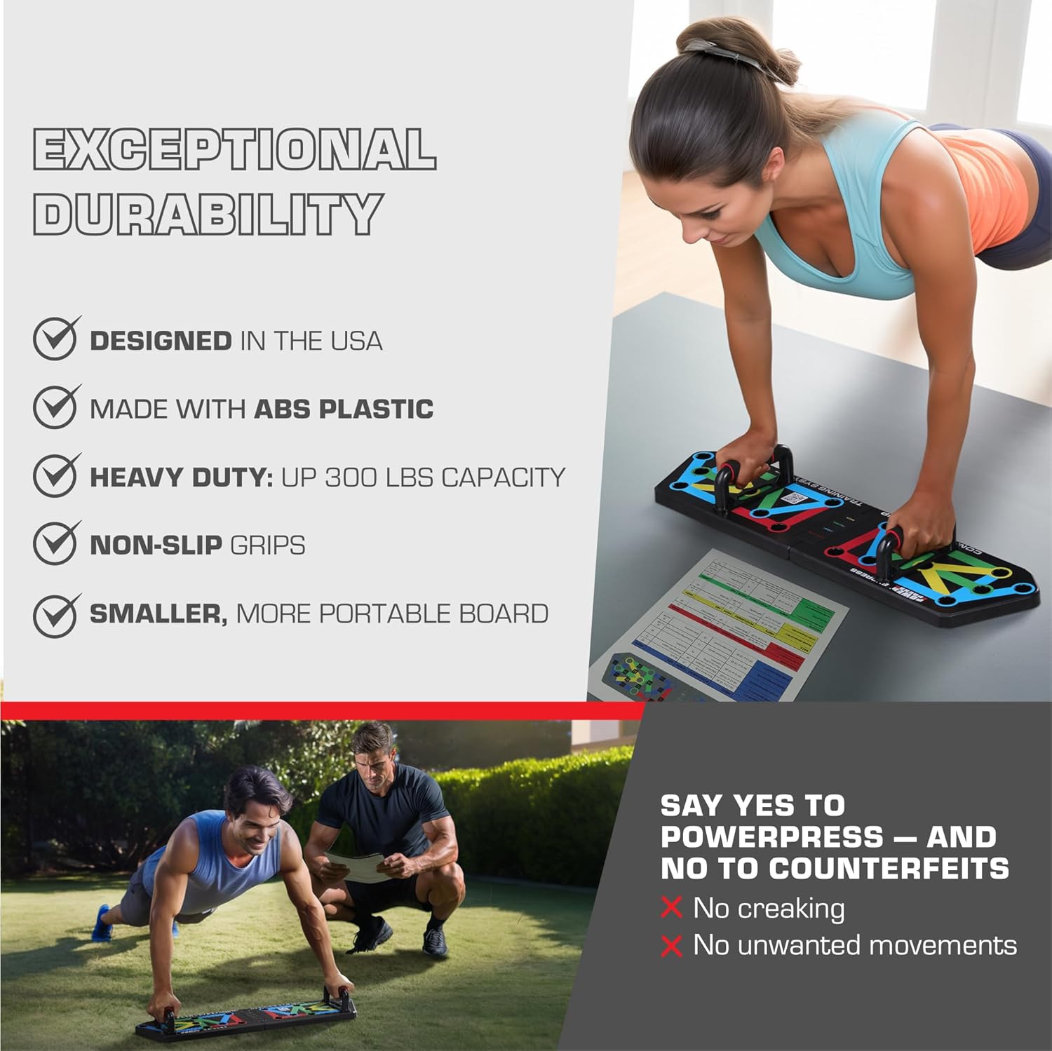 FlexIFit – Planche push-up pliable avec 30 positions pour un entraînement musculaire ciblé