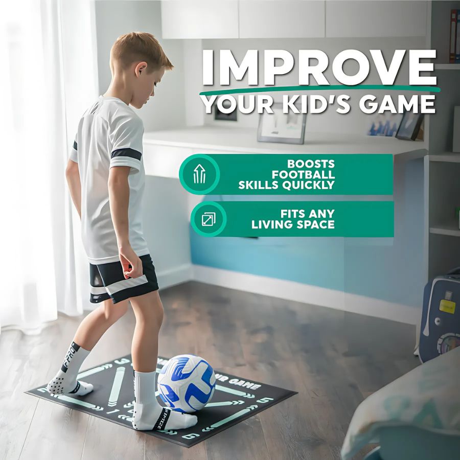 FootMaster – Tapis d'entraînement de football antidérapant pour technique et contrôle du ballon à la maison