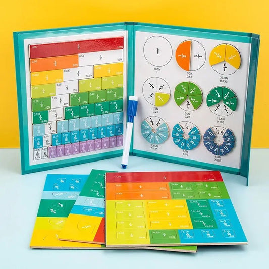 EduMag Fraction Disc Kit | Magnetisches Mathe-Lernspielzeug | Bruch- & Dezimal-Set | Pädagogisches Unterrichtsmaterial