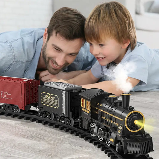 ENSEMBLE DE TRAIN DE NOËL – Train de Noël électrique avec rails flexibles et wagons festifs pour des moments d'hiver créatifs