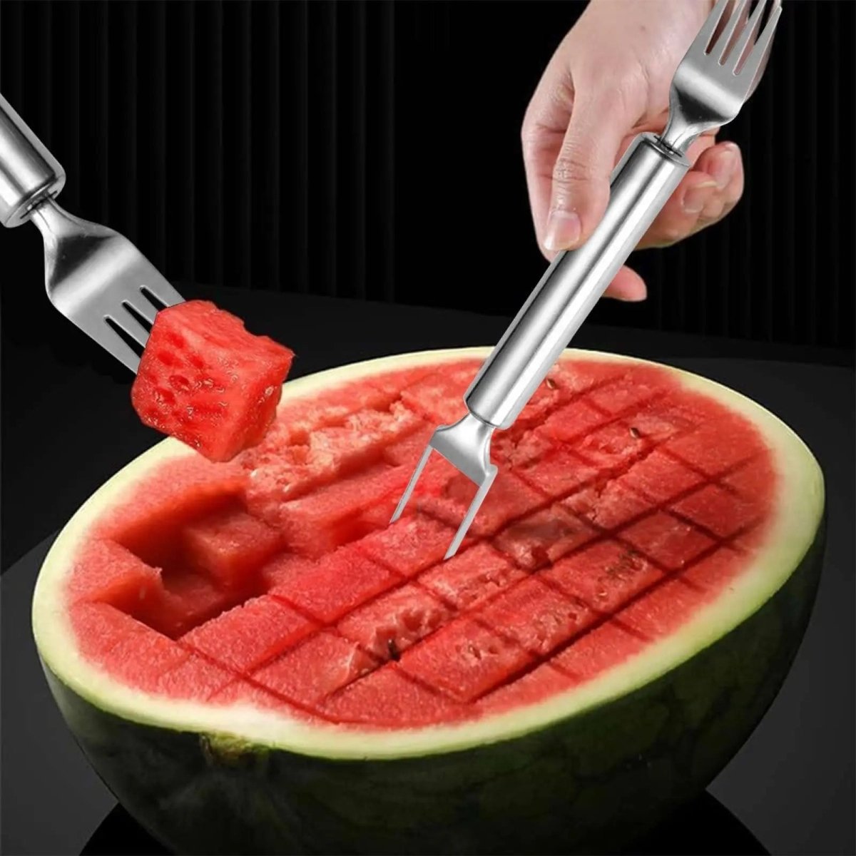SnackGenie – 2-in-1 Obstschneider mit integrierter Gabel für frische Snacks