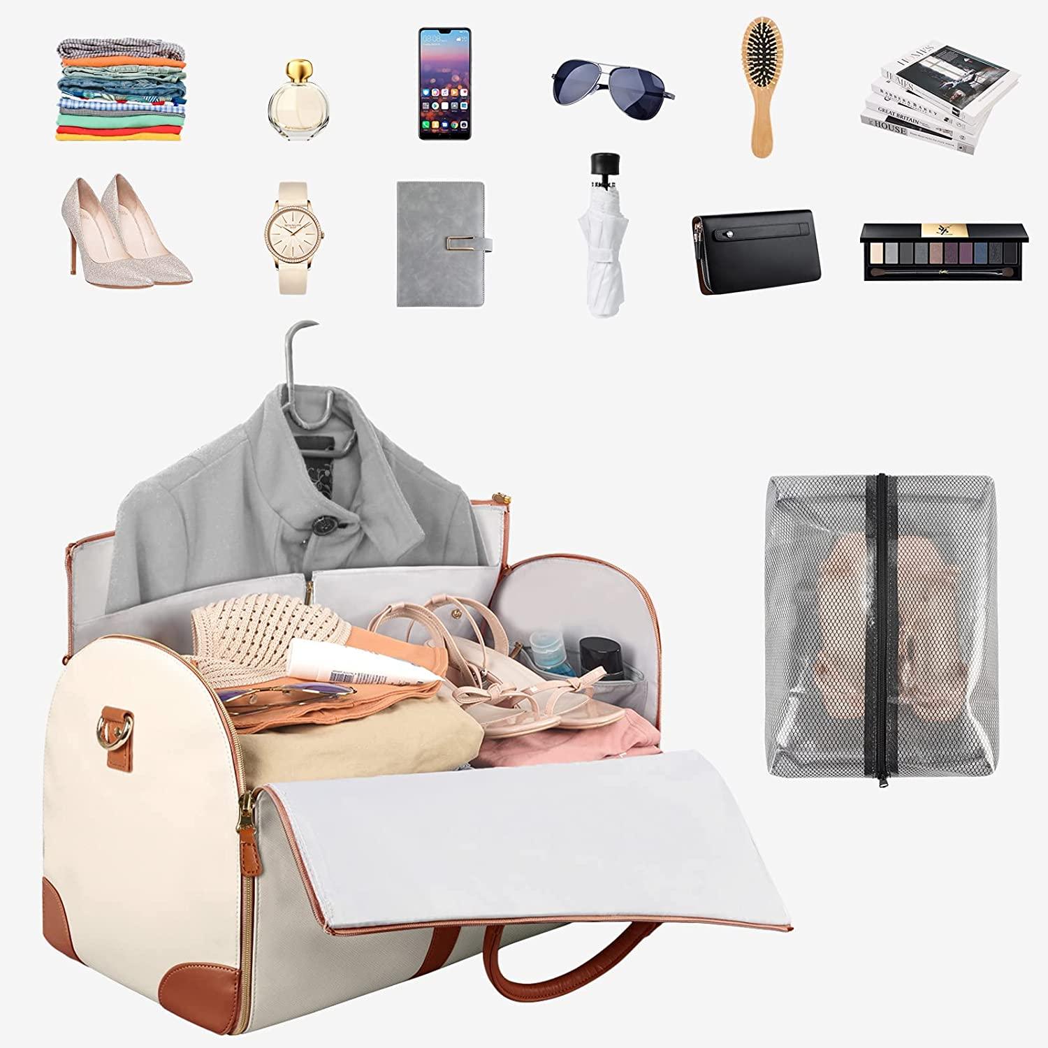 GARMENTGO Housse de protection pour vêtements – Sac de voyage pliable en cuir PU pour des vêtements sans plis en déplacement