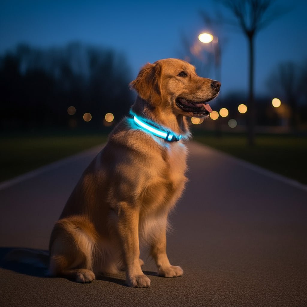 GLOWBITE – Reflektierendes LED-Halsband für Hunde, verstellbar und hell 0