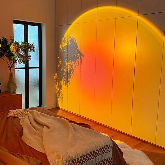 GOLDEN GLOW – Lámpara Sunset para luz ambiental y relajación dorada