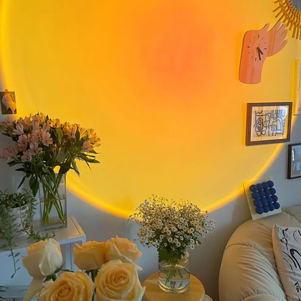 GOLDEN GLOW – Lámpara Sunset para luz ambiental y relajación dorada