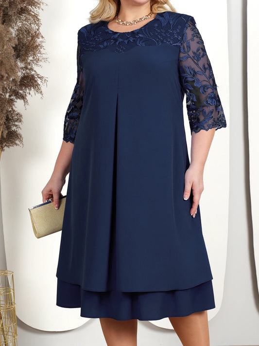 VESTIDO DE GALA GRACE – Vestido bordado en talla grande para apariciones elegantes