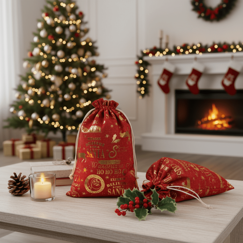 GREENBLOOM – Öko-Jute-Geschenktüten für natürlichen Weihnachtszauber 0