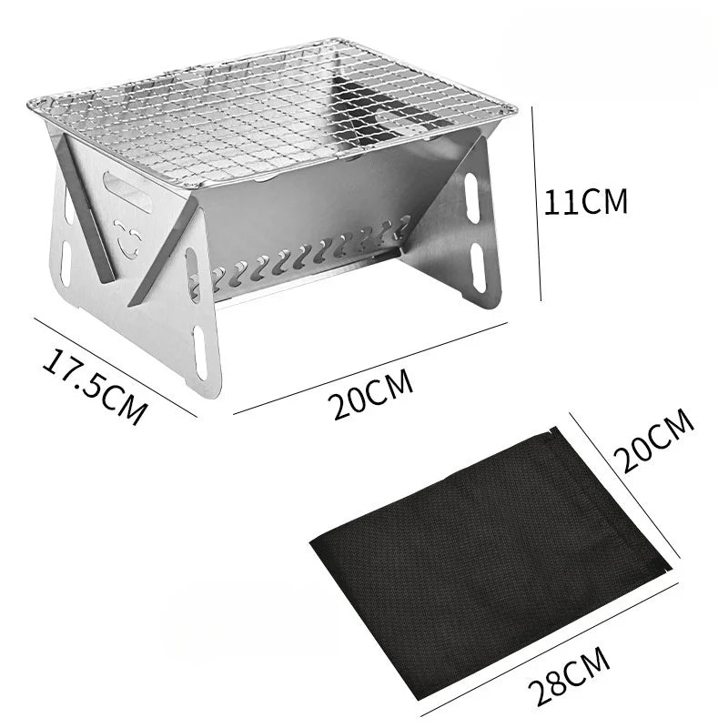 GRILLFOLD – Portable Stainless Steel Charcoal Grill for Outdoor Cooking 5