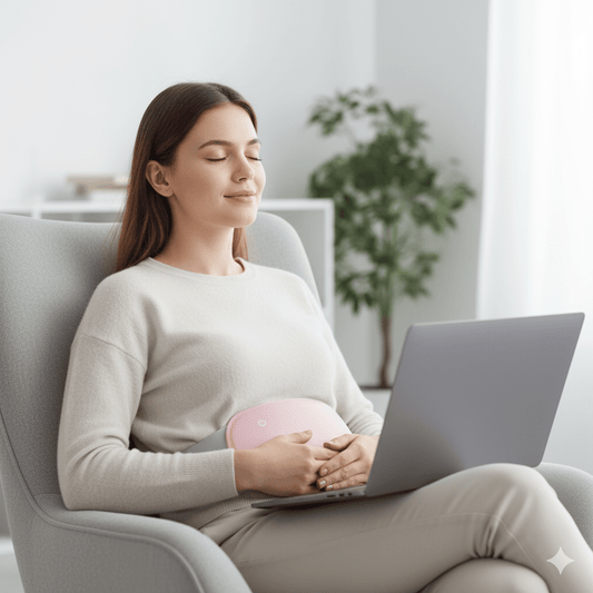Relaxheat – Riscaldatore elettrico per addome con funzione di calore e vibrazione per il sollievo dal dolore