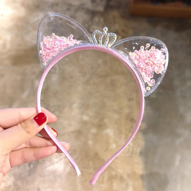 GLAMTIARA – Bandeau pailleté avec oreilles de chat pour des styles glamour
