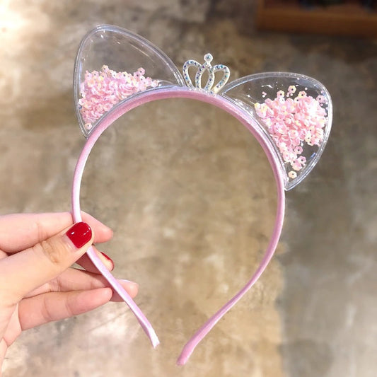 GLAMTIARA – Bandeau pailleté avec oreilles de chat pour des styles glamour