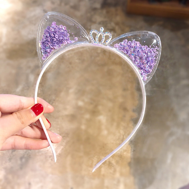 GLAMTIARA – Bandeau pailleté avec oreilles de chat pour des styles glamour