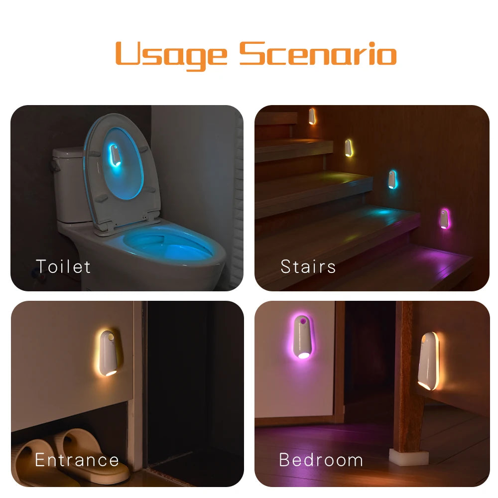 GlowBowl Motion – Luz para inodoro con sensor de movimiento y 7 colores RGB