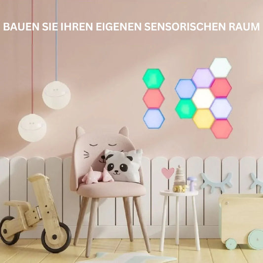 Interaktive Sechseckige LED-Panels mit RGB-Farbsteuerung und Musik-Synchronisation