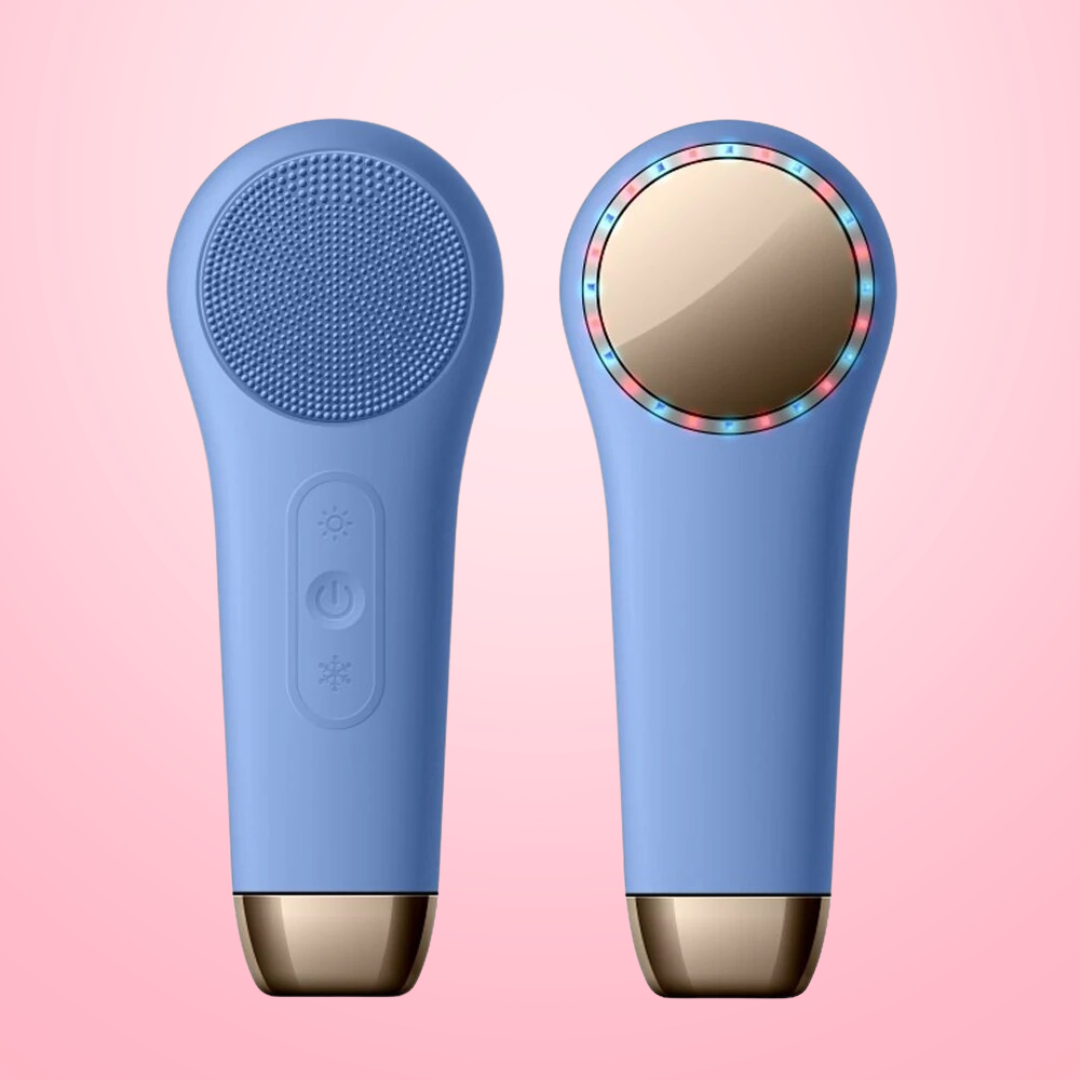 Glühesce – Brosse visage 3-en-1 avec LED, fonction chaleur et nettoyage par ultrasons