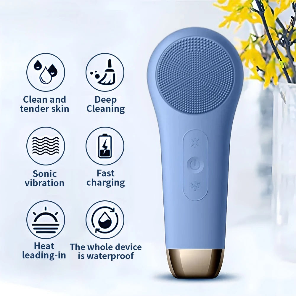 Glühesce – Brosse visage 3-en-1 avec LED, fonction chaleur et nettoyage par ultrasons