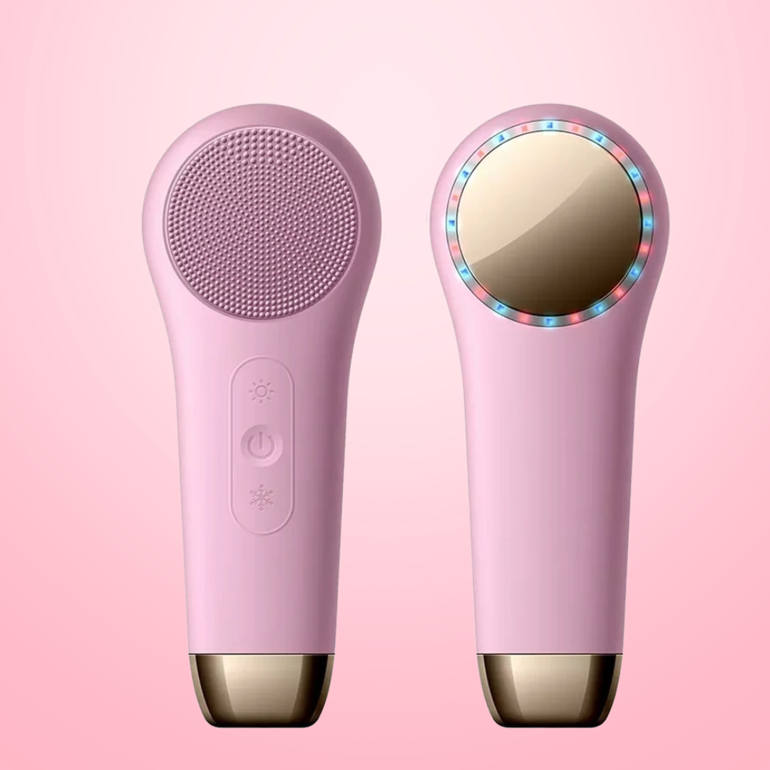 Glühesce – Brosse visage 3-en-1 avec LED, fonction chaleur et nettoyage par ultrasons