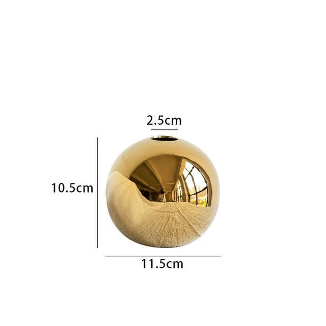 Pia - Mooie gouden keramische vaas