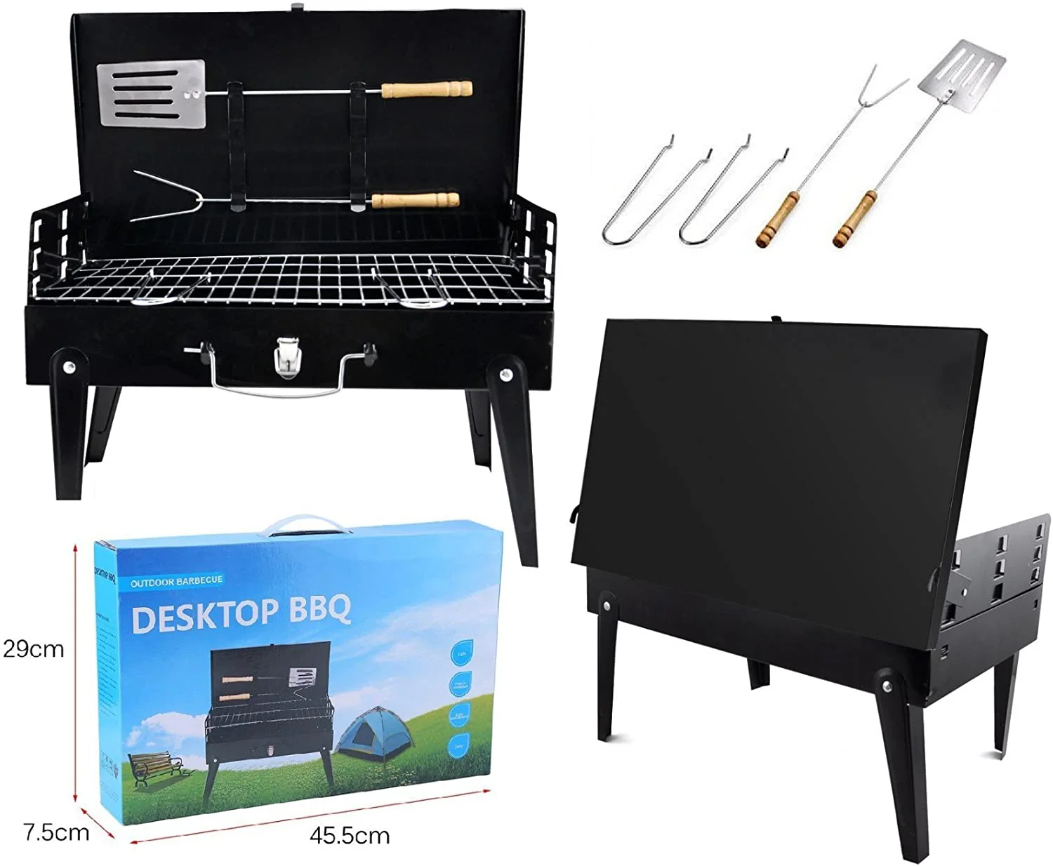 GrillMate Fold – Parrilla de acero plegable para barbacoa móvil y disfrute espontáneo del asado