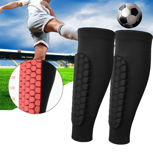 EliteGuard Pro Espinilleras de Panal | Medias de compresión duraderas para futbolistas para mayor seguridad y movilidad