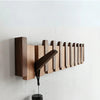 HARMONYCOAT Estante de pared – Perchero de pared de madera maciza con diseño de piano y 5 ganchos abatibles
