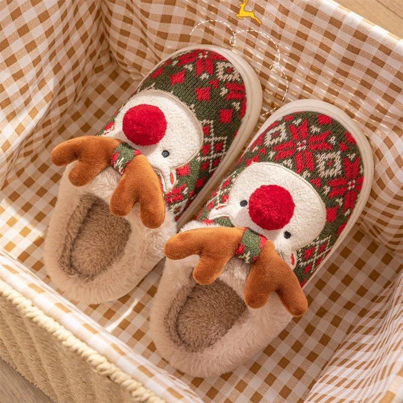 HOLISTEP – Weihnachtshausschuhe mit Stickerei und rutschfester PVC-Sohle 3